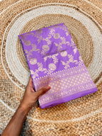 Lavender 100% Pure Banarasi Katan Silk Saree