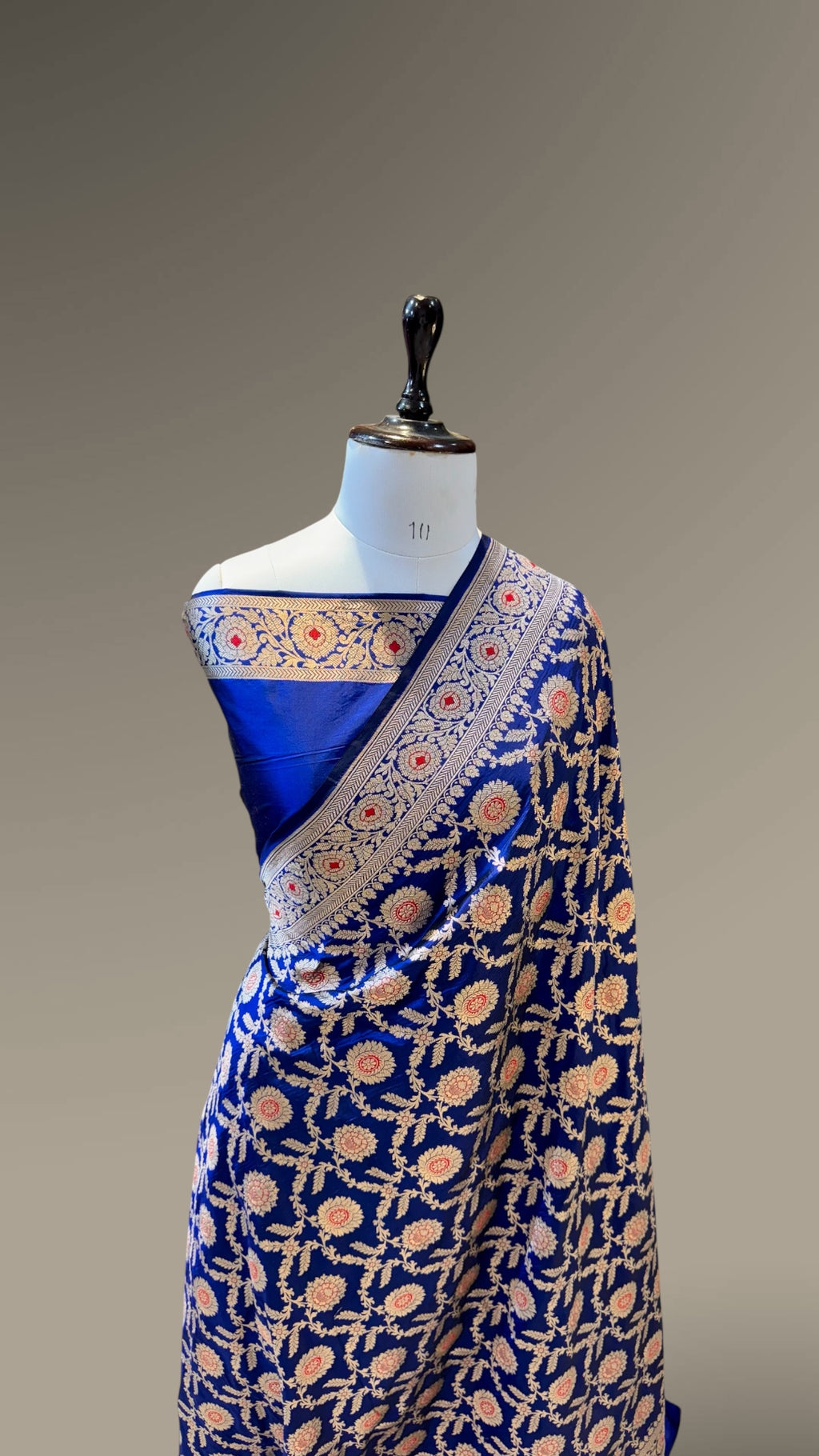 Royal Blue 100% Pure Banarasi Katan Silk Meenakari Saree