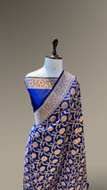Royal Blue 100% Pure Banarasi Katan Silk Meenakari Saree