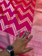 Prebook | Rani Pink 100% Pure Banarasi Katan Silk Saree