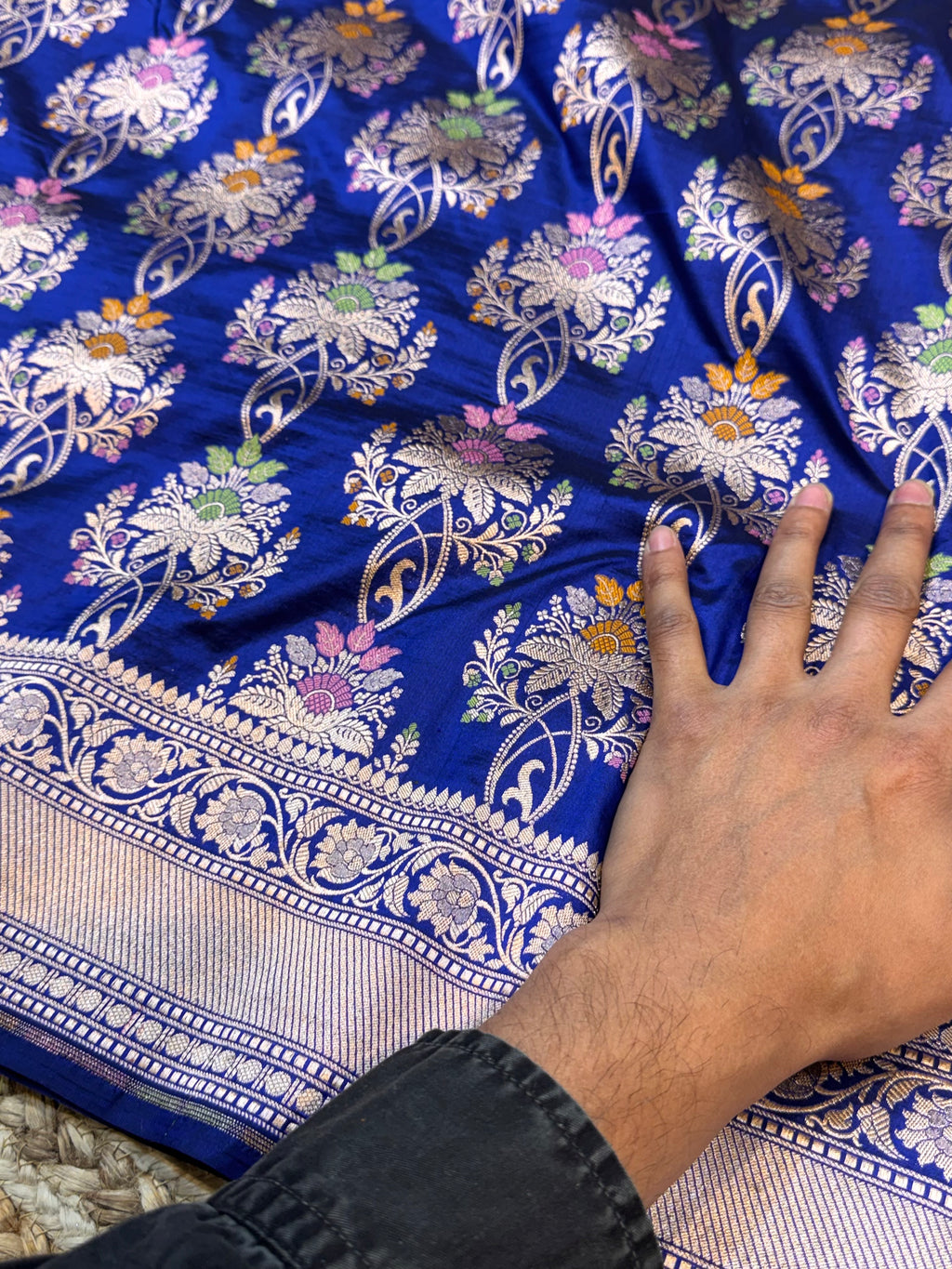 Prebook | Royal Blue 100% Pure Banarasi Katan Silk Meenakari Saree