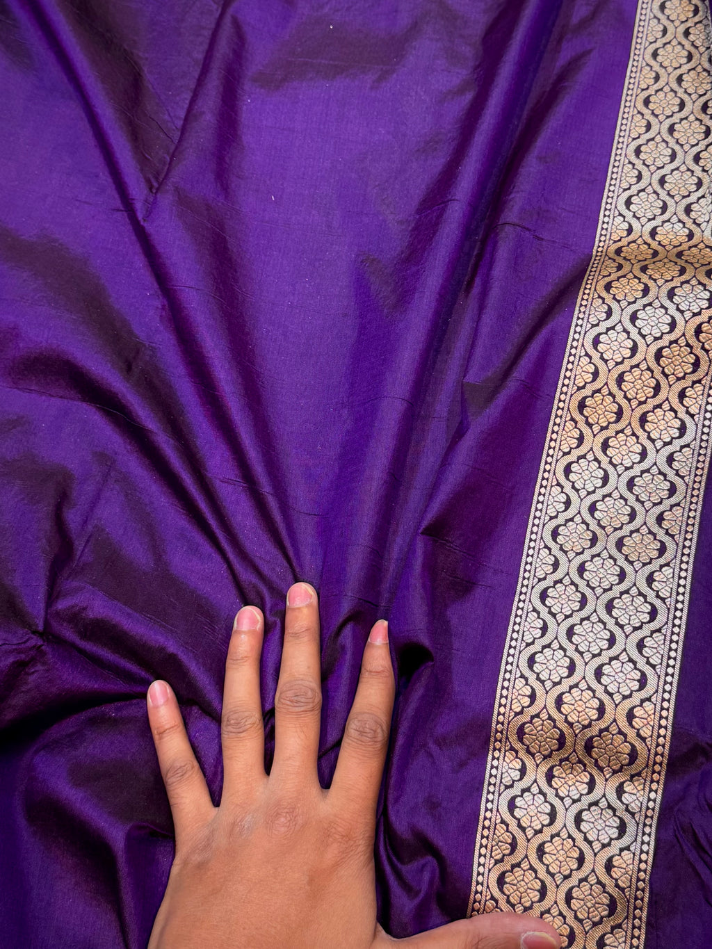 Violet Purple Pure Banarasi Katan Silk Saree