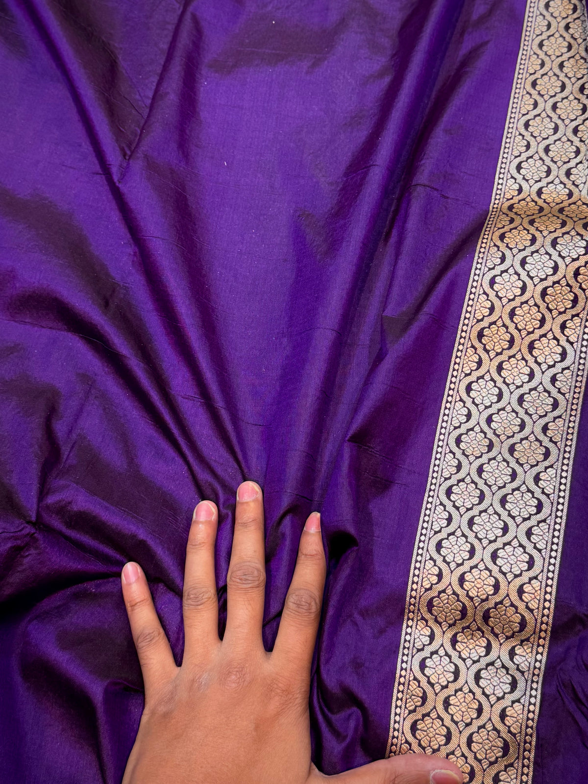 Violet Purple Pure Banarasi Katan Silk Saree