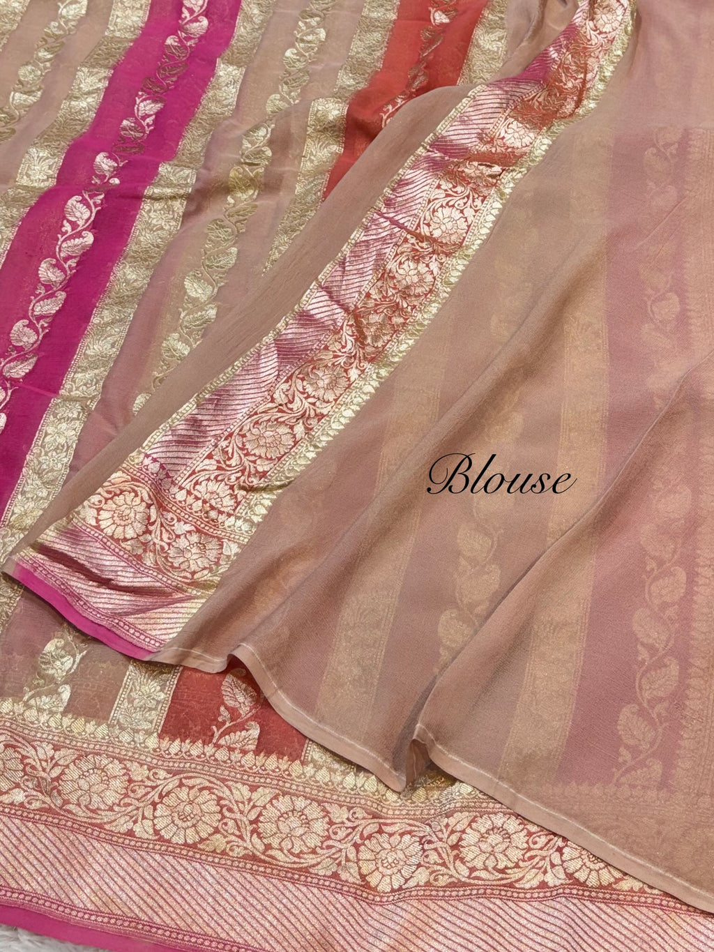 Cheeku 100% Pure Banarasi Khaddi Georgette RANGKAAT Saree
