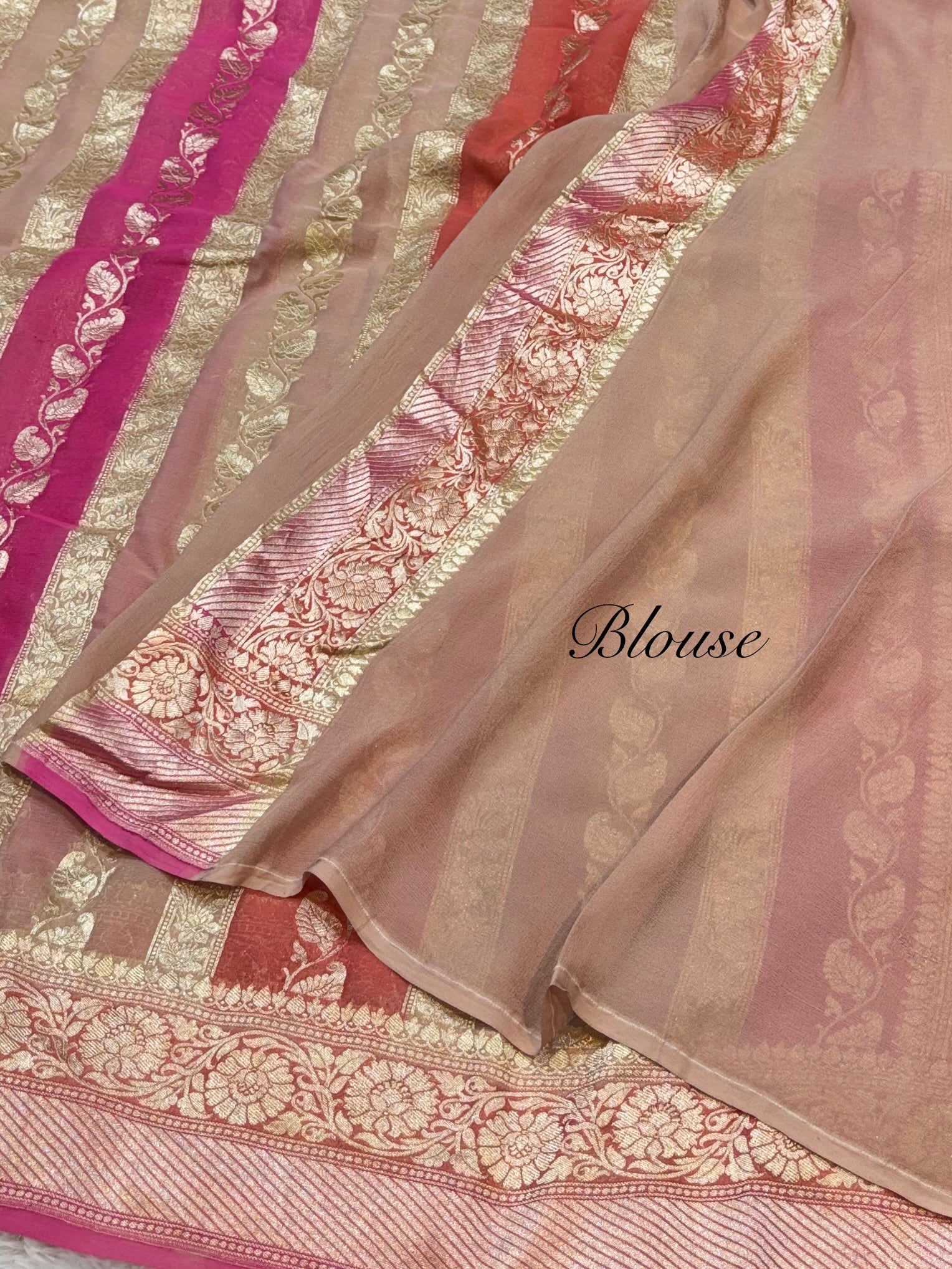 Cheeku 100% Pure Banarasi Khaddi Georgette RANGKAAT Saree