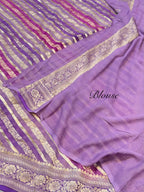 Lavender 100% Pure Banarasi Khaddi Georgette RANGKAAT Saree