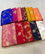 Yellow Banarasi SemiKatan Silk Partywear Saree