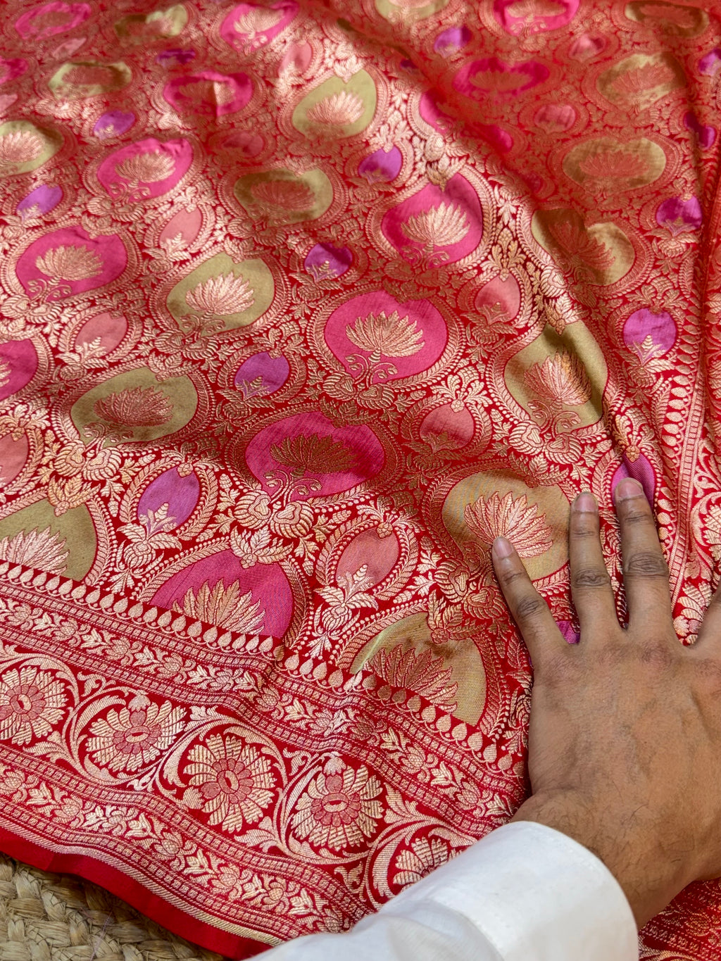 Prebook | Red 100% Pure Banaras Katan Silk Rangkaat Saree