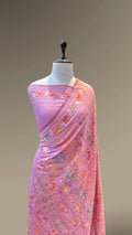 Prebook | Light Pink 100% Pure Ektara Banarasi Cotton Jamdani Saree