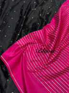 Black Banarasi Soft Mashru Silk Partywear Saree