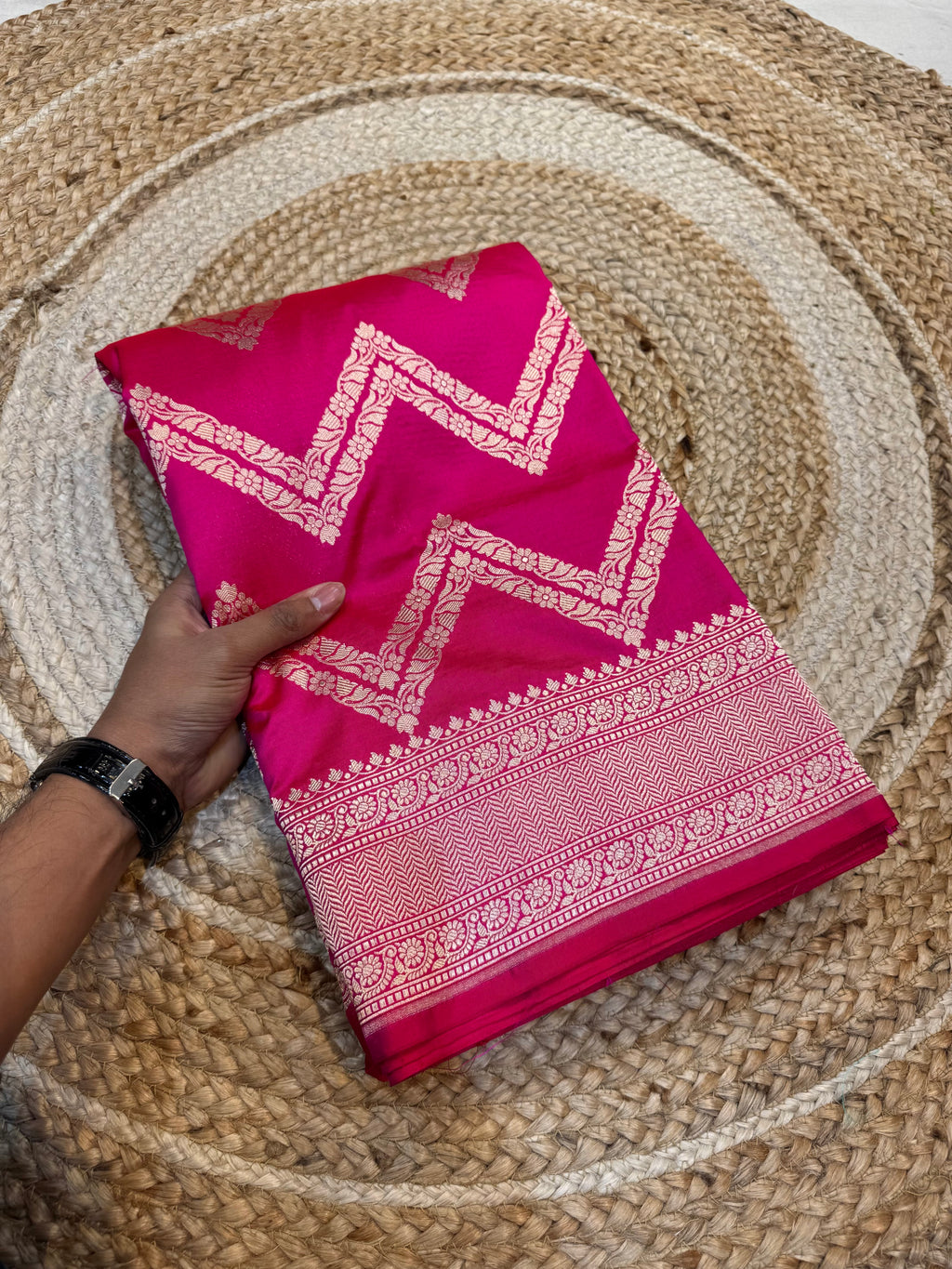 Prebook | Rani Pink 100% Pure Banarasi Katan Silk Saree