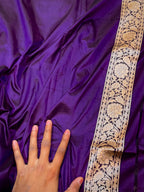 Violet Purple Pure Banarasi Katan Silk Saree