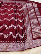 Coca Cola Banarasi Soft Mashru Silk Partywear Saree