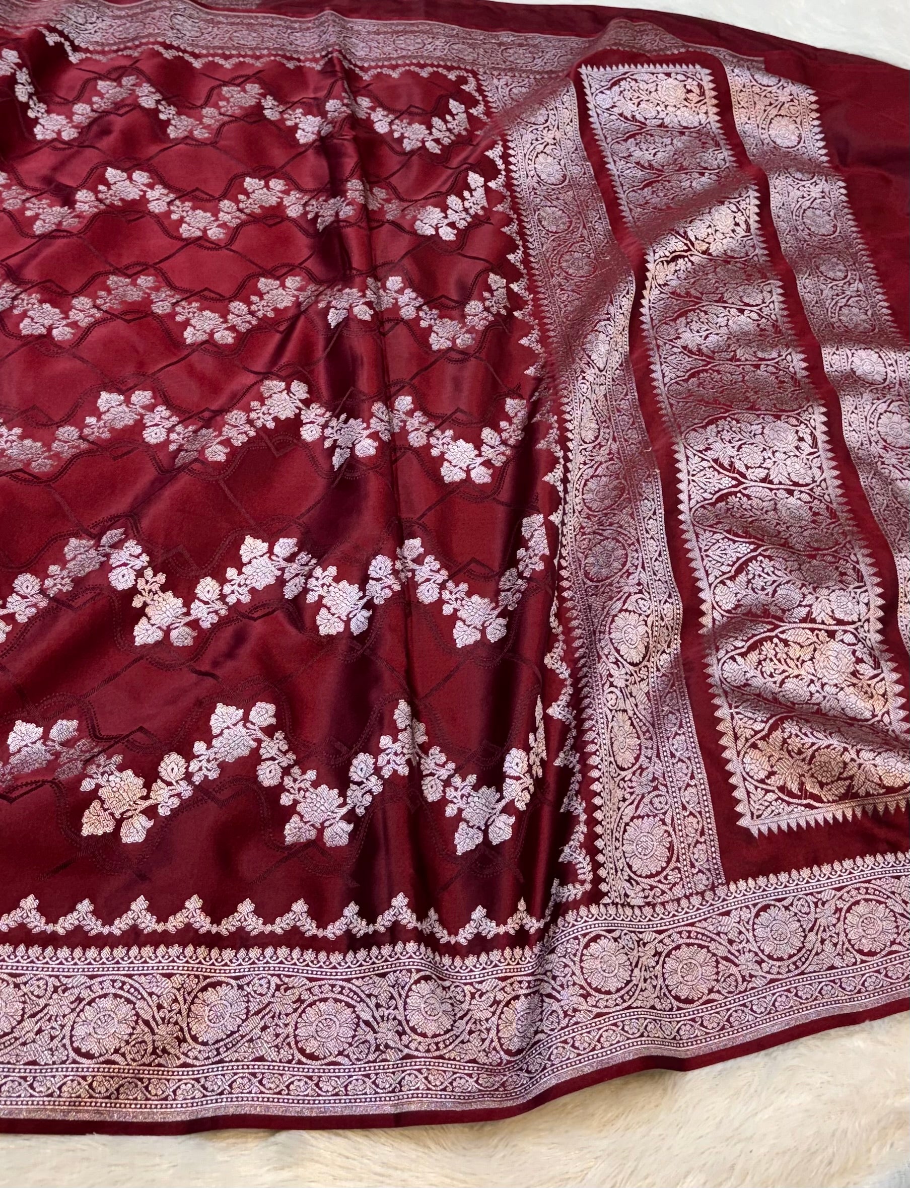 Coca Cola Banarasi Soft Mashru Silk Partywear Saree