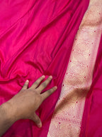 Prebook | Rani Pink Exclusive Pure Banaras Katan Silk Rangkaat Saree