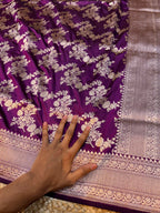 Prebook | Wine Purple 100% Pure Banarasi Katan Silk Saree