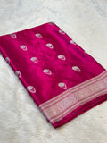 Rani Pink Banarasi Soft Meenakari Mashru Silk Partywear Saree