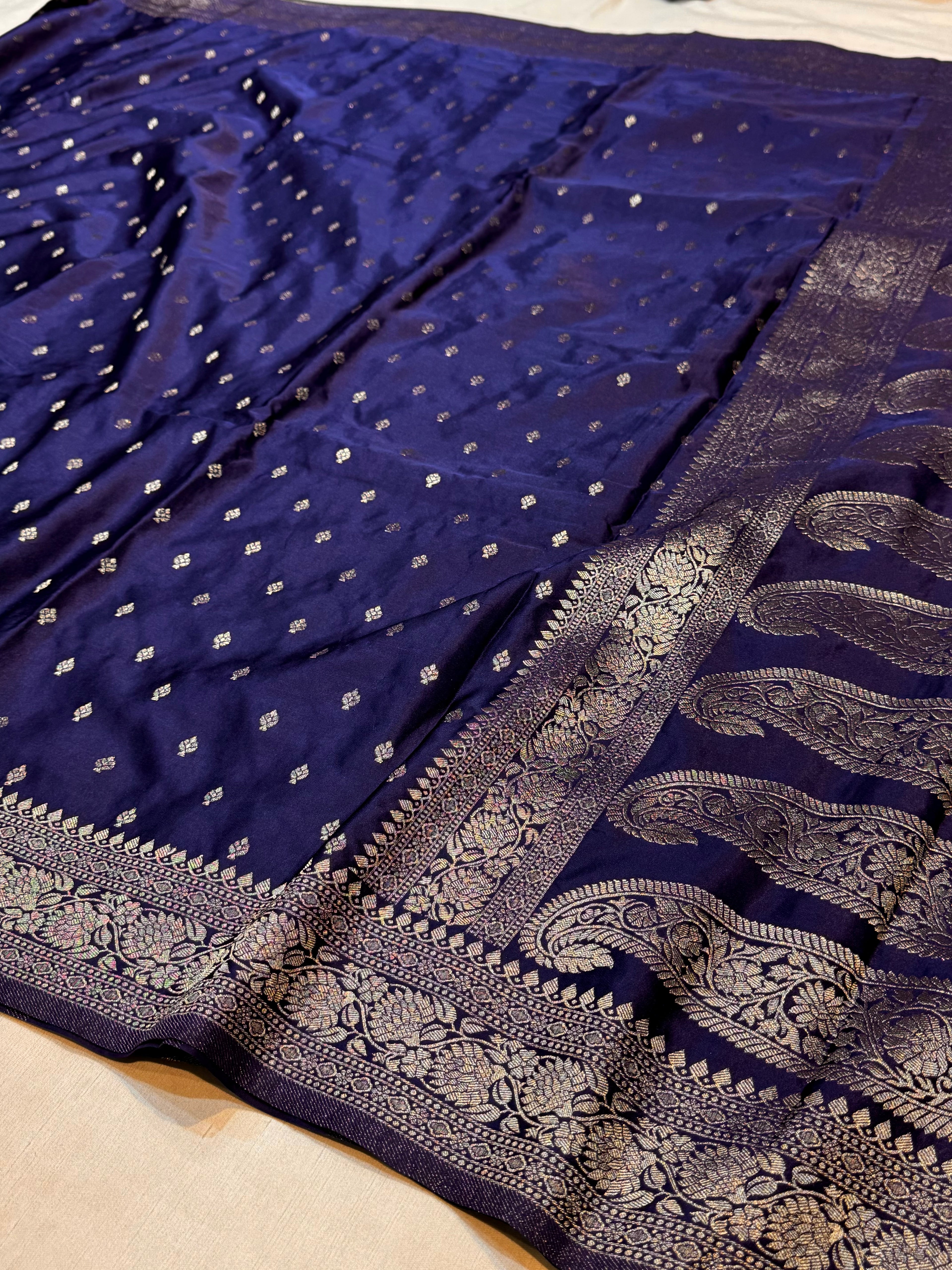 Purple Banarasi Soft Mashru Silk Partywear Saree