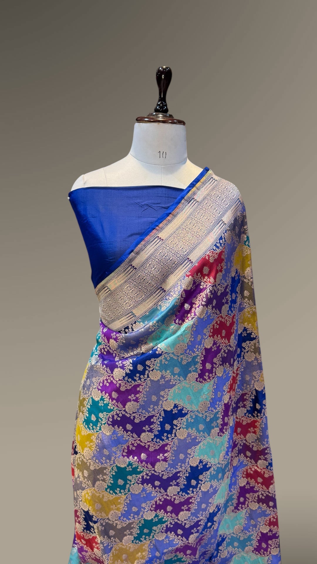 Royal Blue 100% Exclusive Pure Banaras Katan Silk Rangkaat Saree