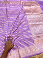 Lavender Pure Banarasi Katan Silk Saree