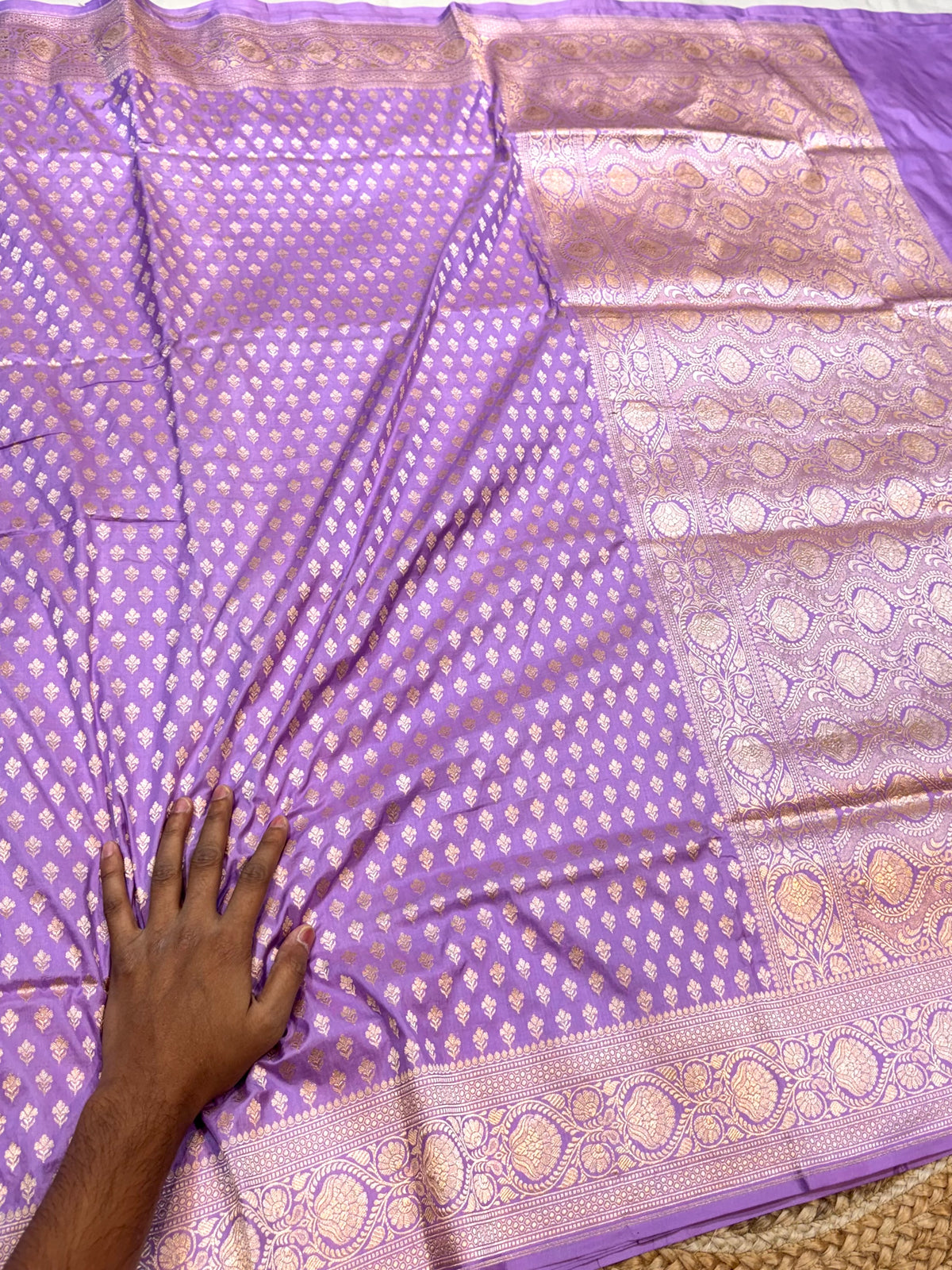 Lavender Pure Banarasi Katan Silk Saree