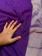 Purple 100% Pure Ektara Banarasi Cotton Jamdani Saree