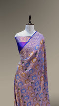 Prebook | Dual Shade Purple Exclusive Pure Banarasi Katan Silk Rangkaat Saree