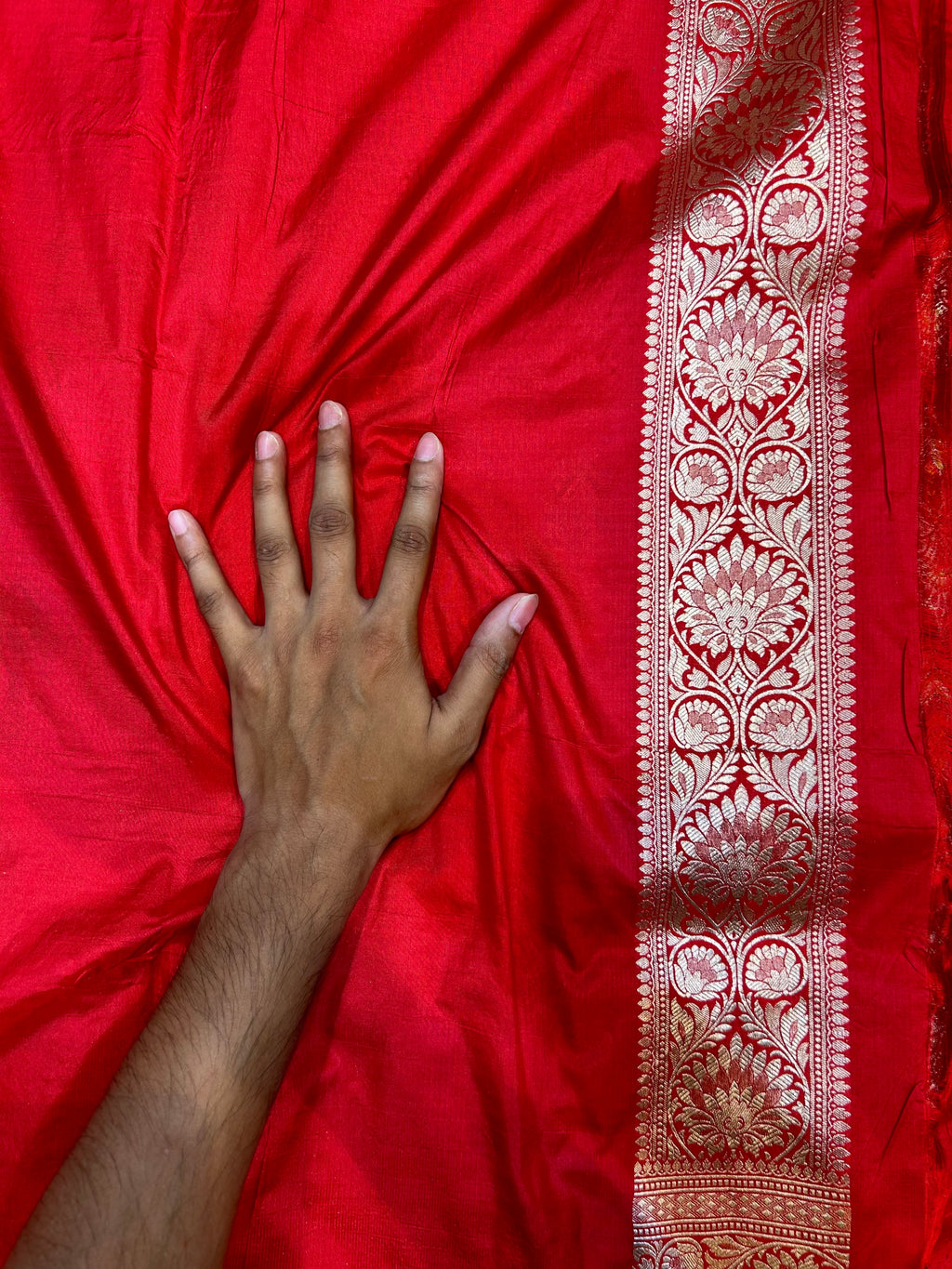 Red 100% Pure Banarasi Katan Silk Meenakari Saree