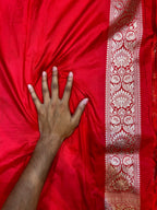 Red 100% Pure Banarasi Katan Silk Meenakari Saree