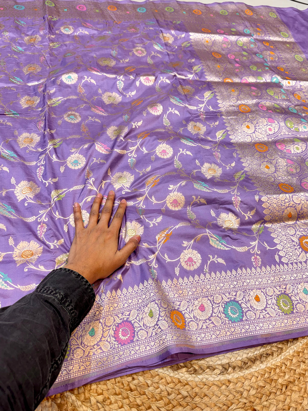 Prebook | Lavender 100% Pure Banarasi Katan Silk Meenakari Saree