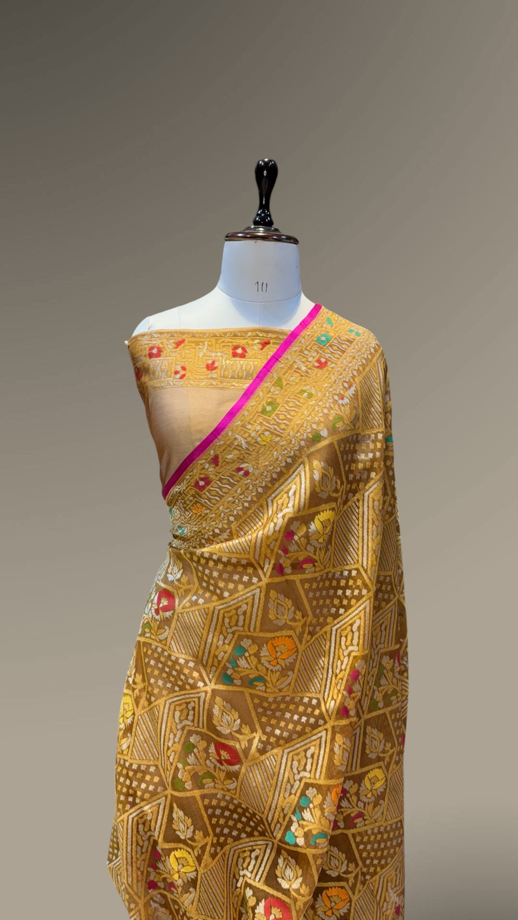 Cheeku 100% Pure Ektara Banarasi Kora Jamdani Saree
