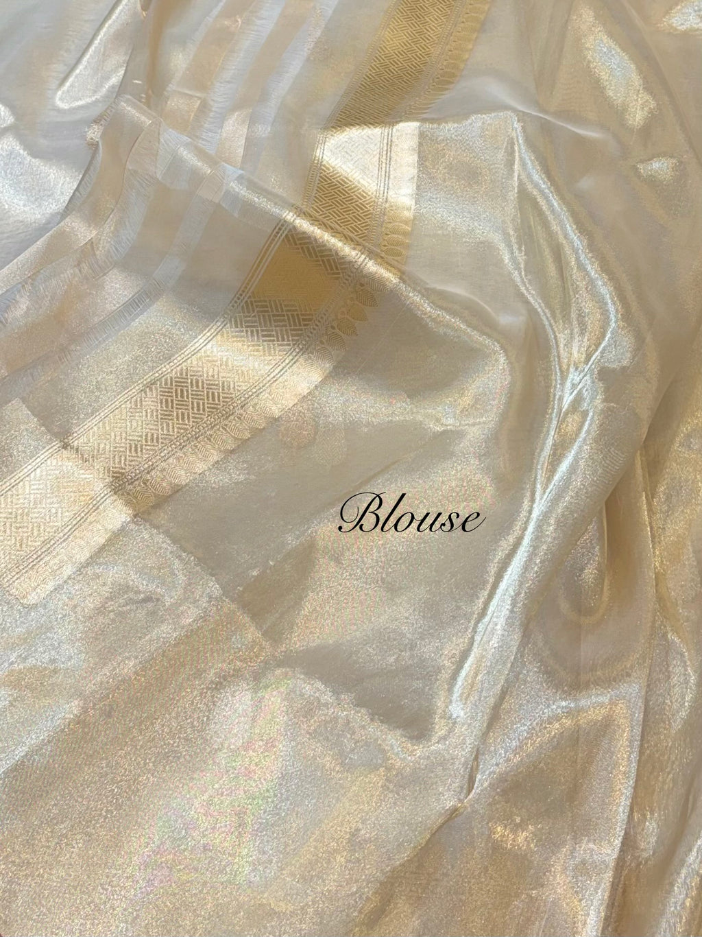 Diamond Gold 100% Pure Banarasi Tissue Silk Handloom Handwoven Saree