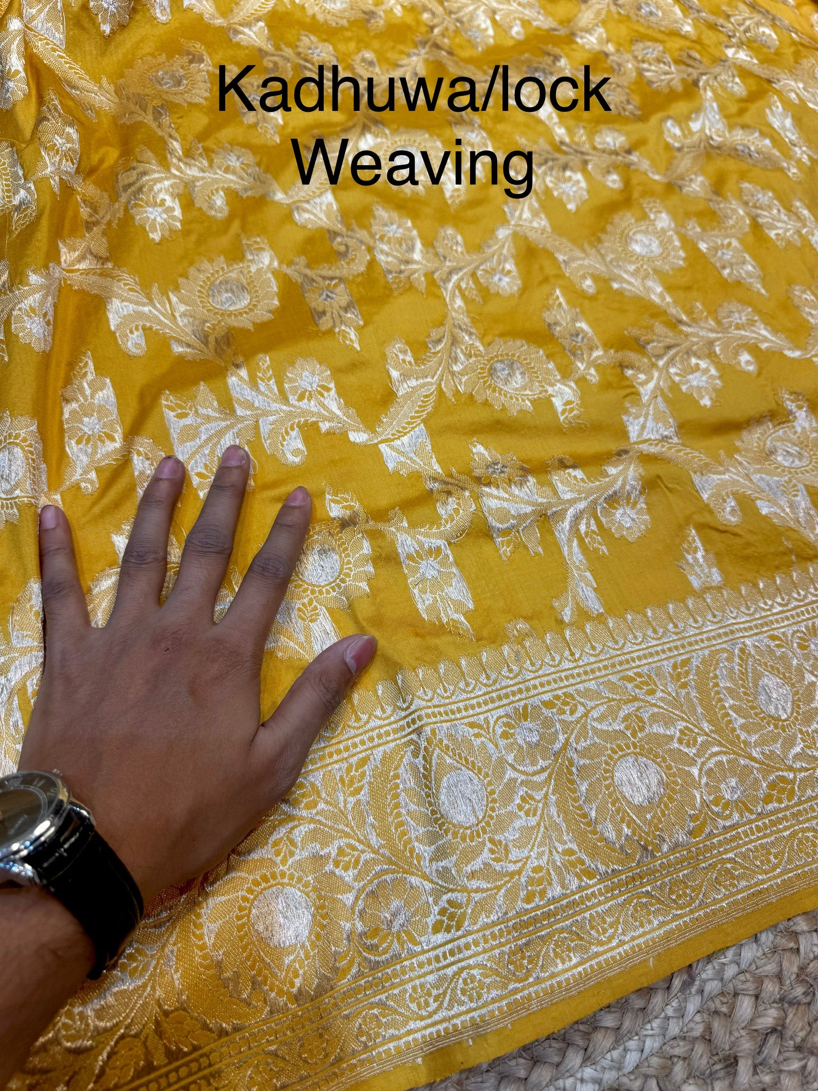 Haldi Yellow 100% Pure Banarasi Katan Silk Handloom Handwoven Pattu Saree