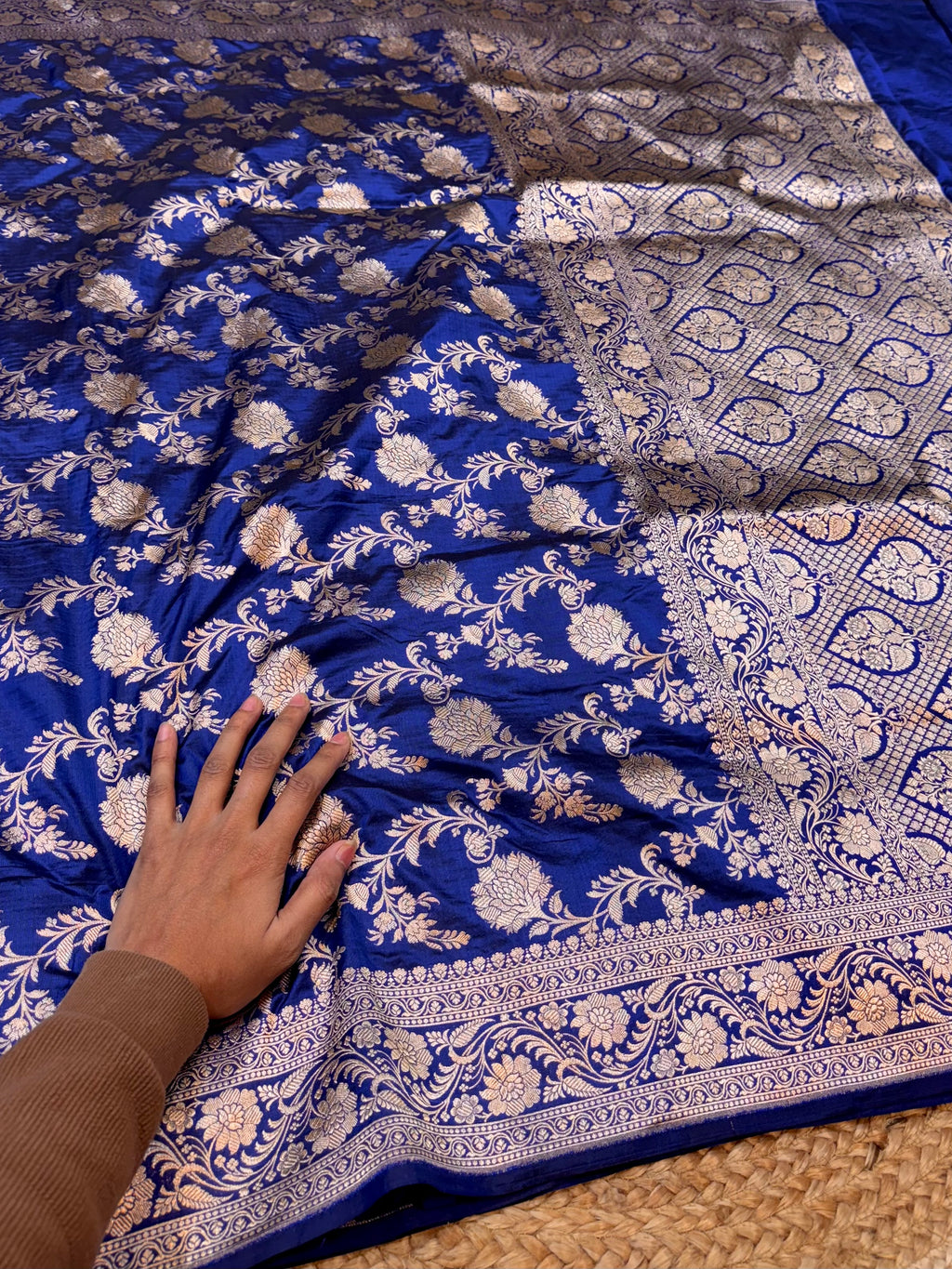Royal Blue 100% Pure Banarasi Katan Silk Saree