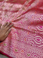 100% Pure Banarasi Katan Silk Meenakari Brocade Saree