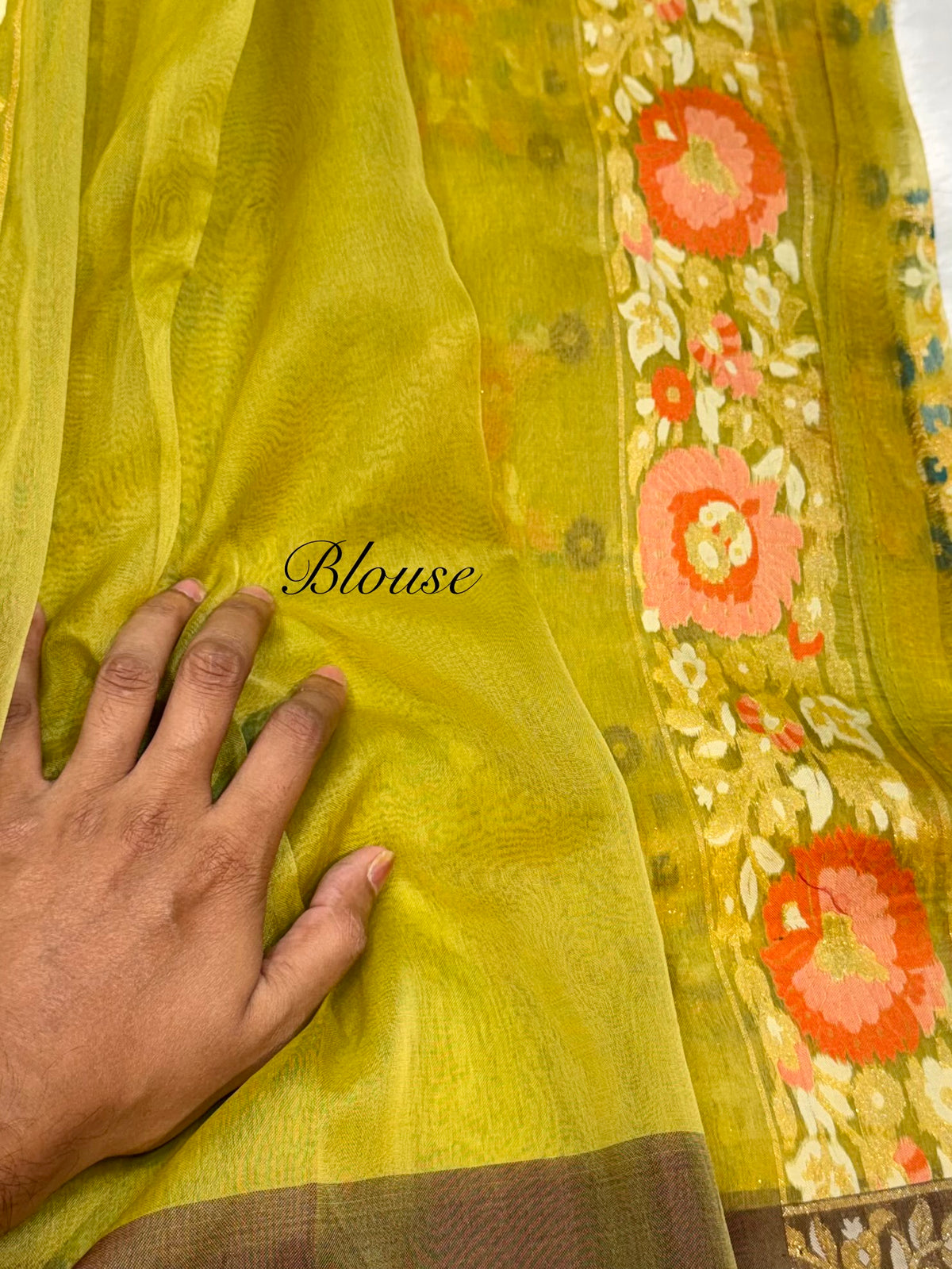 Pista Green 100% Pure Ektara Banarasi Kora Jamdani Saree
