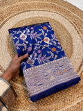 Royal Blue 100% Pure Banarasi Katan Silk Meenakari Saree