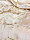Ivory Pure Banarasi Katan Silk Saree