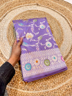 Prebook | Lavender 100% Pure Banarasi Katan Silk Meenakari Saree