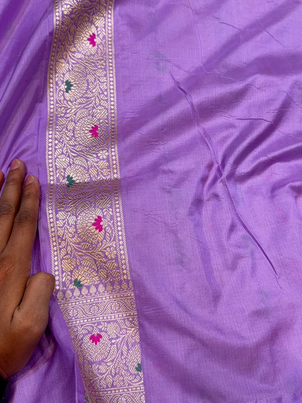 Prebook | Lavender 100% Pure Banarasi Katan Silk Meenakari Brocade Saree
