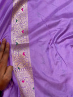 Prebook | Lavender 100% Pure Banarasi Katan Silk Meenakari Brocade Saree