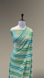 Sage Green 100% Pure Banarasi Khaddi Georgette RANGKAAT Saree