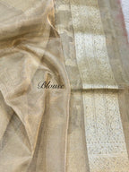 Diamond Golden 100% Pure Tissue Silk Banarasi Partywear Saree