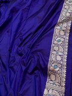 Royal Blue Exclusive Pure Banarasi Katan Silk Rangkaat Saree