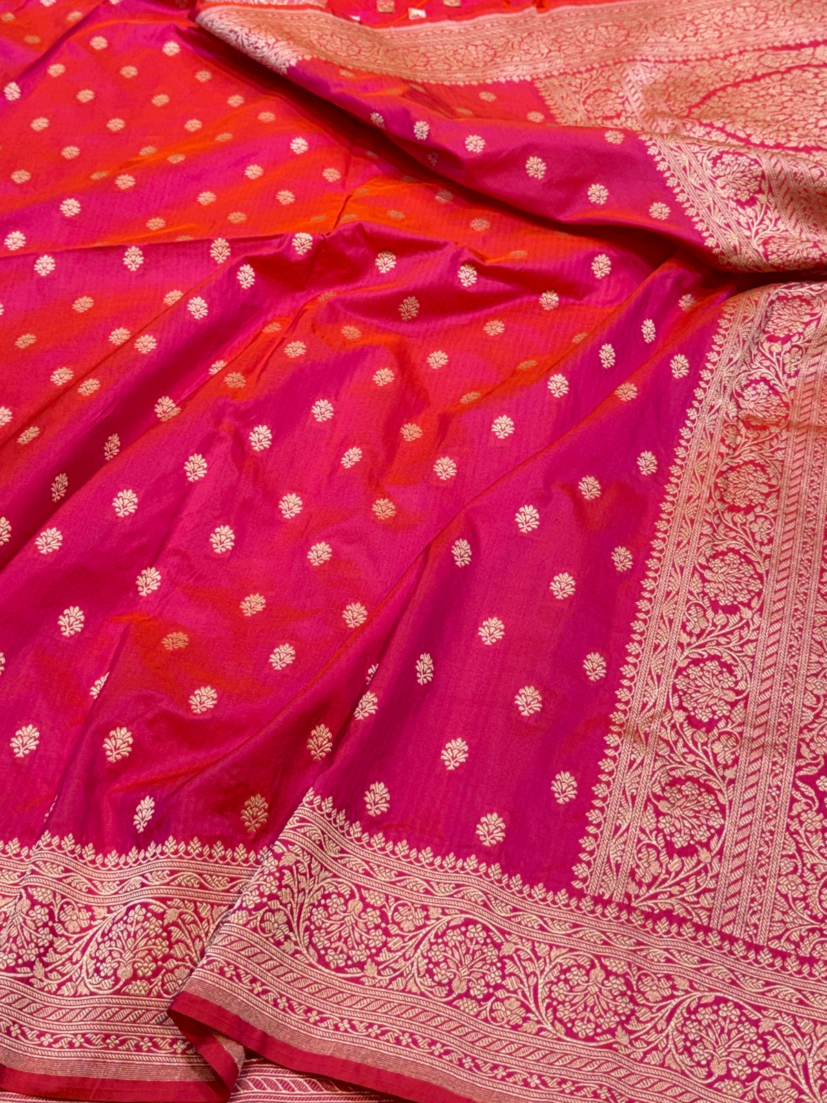 Prebook | Dual Shade Pink Pure Banarasi Katan Silk Saree