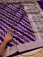 Violet Purple 100% Pure Banarasi Katan Silk Saree