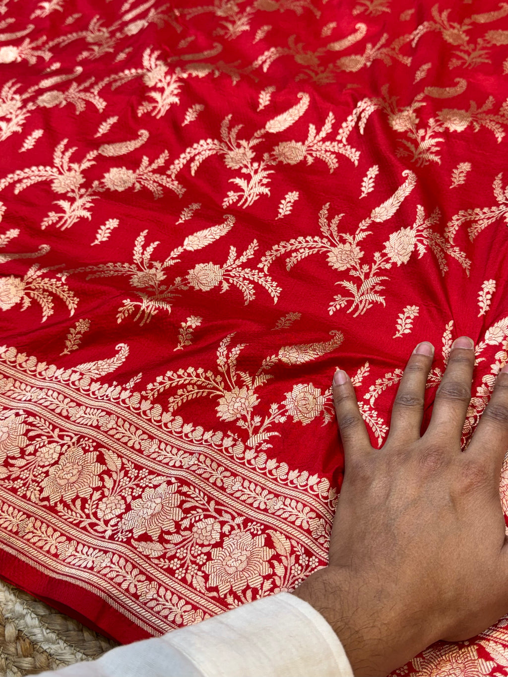 Prebook | Red 100% Pure Banarasi Katan Silk Saree