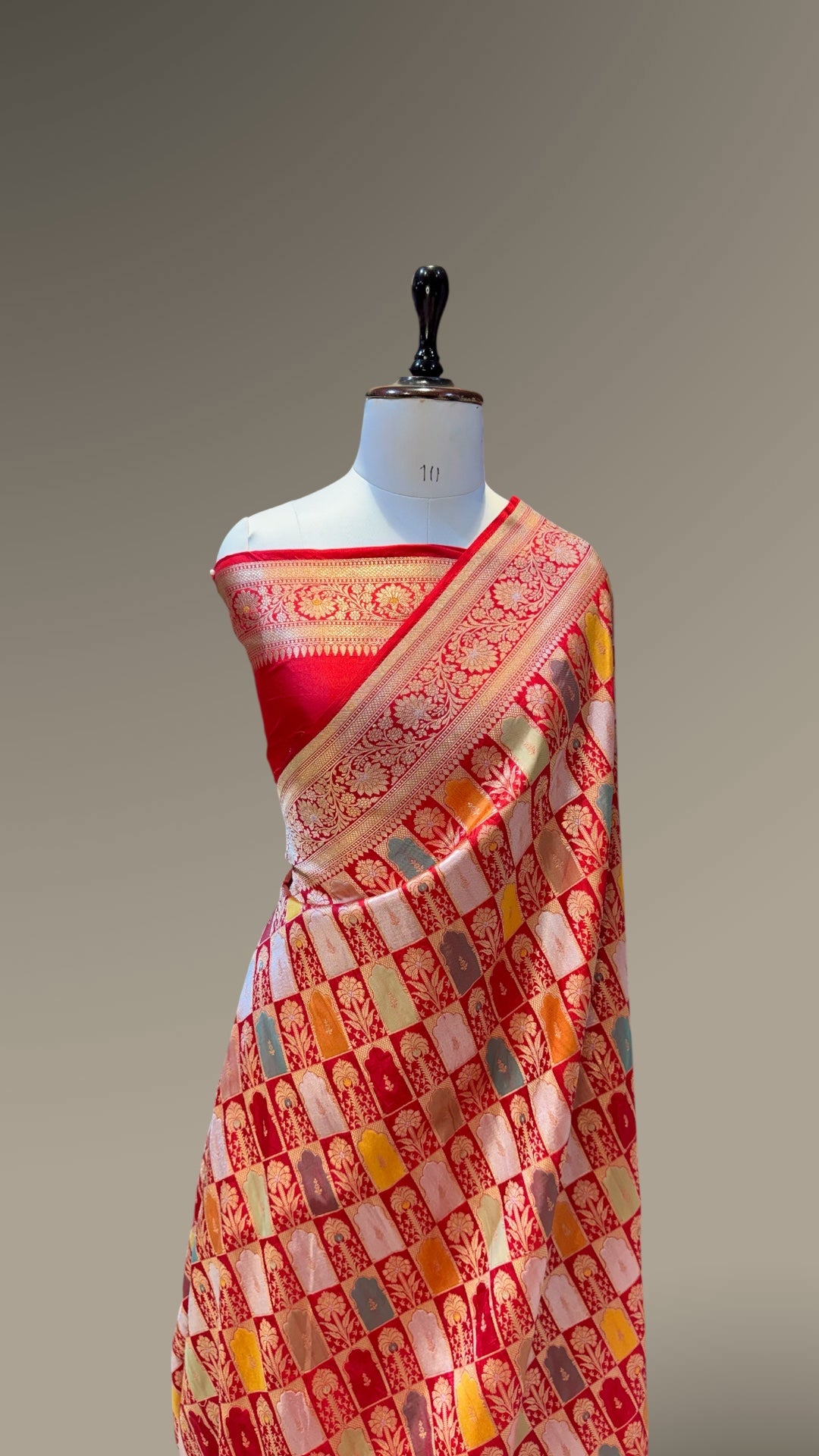 Prebook | Bridal Red 100% Pure Banaras Katan Silk Rangkaat Saree