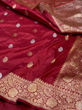 Prebook | Maroon 100% Pure Banaras Katan Silk Handloom Handwoven Pattu Saree