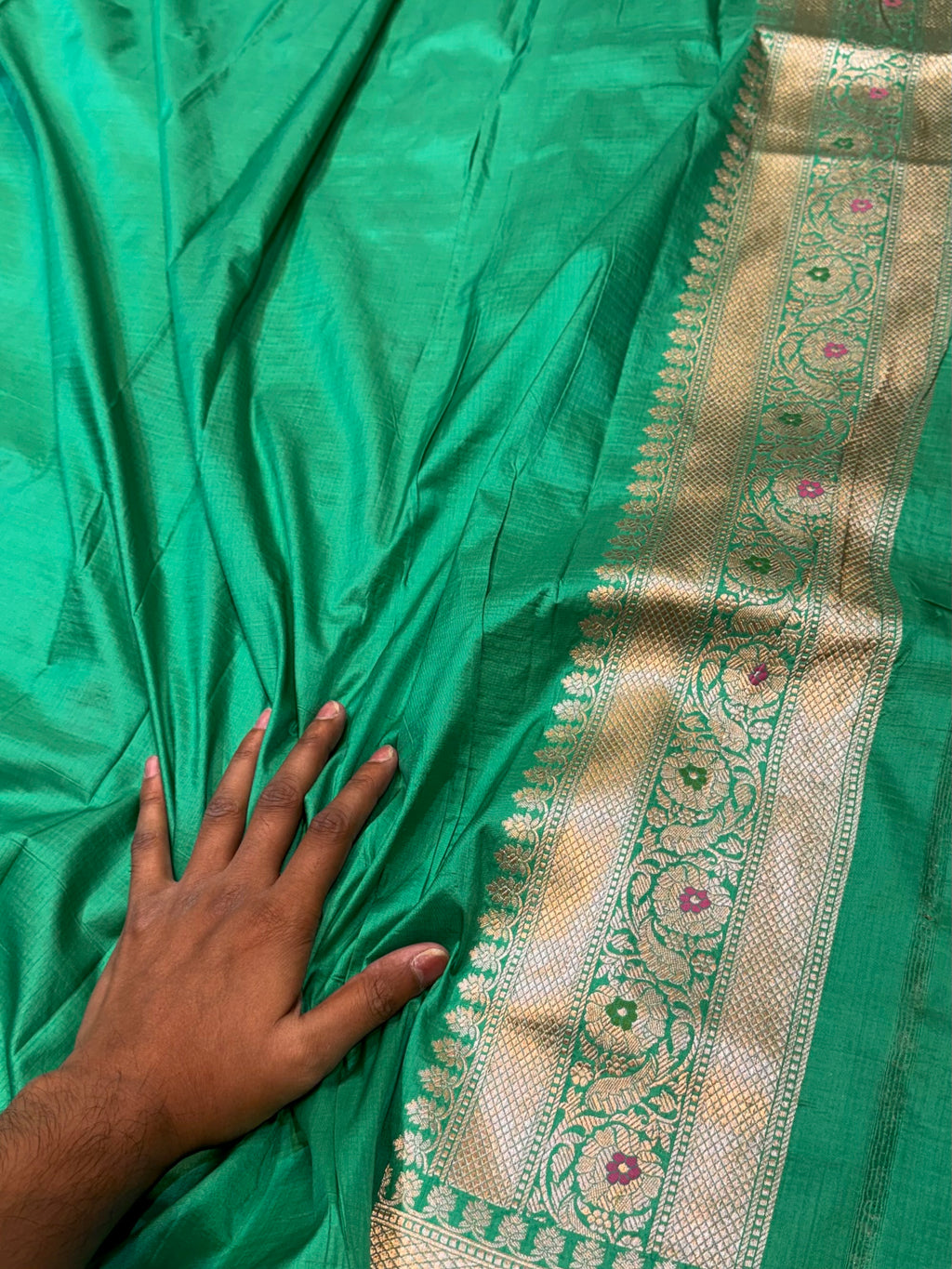 Prebook | Parrot Green 100% Pure Banarasi Katan Silk Meenakari Brocade Saree